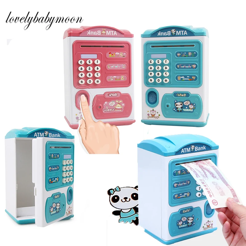 

Автоматический банковский банкомат с милыми мультяшными рисунками и отпечатками пальцев, Электрический банкомат для девочек и мальчиков, детский Рождественский подарок, Сейф