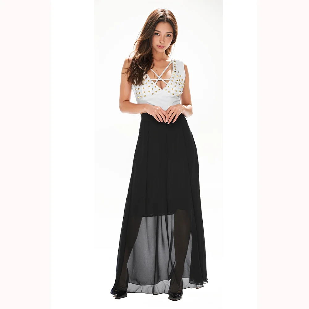 

Elegant Hollow Out Backless Sexy Maxi Dress For Women Fashion Spaghetti Strap Sleeveless Bodycon Club Party Long Dress