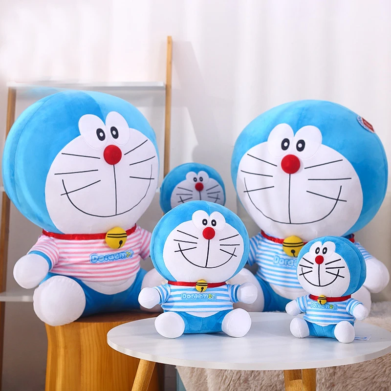 

Genuine 9 Inches Doraemon Plush Doll Colorful Striped Fresh Blue Robot Cat Doll Cat Gift Doraemon Plushie