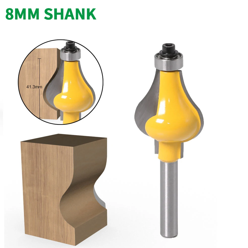 

1PC 8MM Shank Milling Cutter Wood Carving Handrail Router Bit Set - Standard/Flute Line knife Tenon Cutter for Woodworking Tools