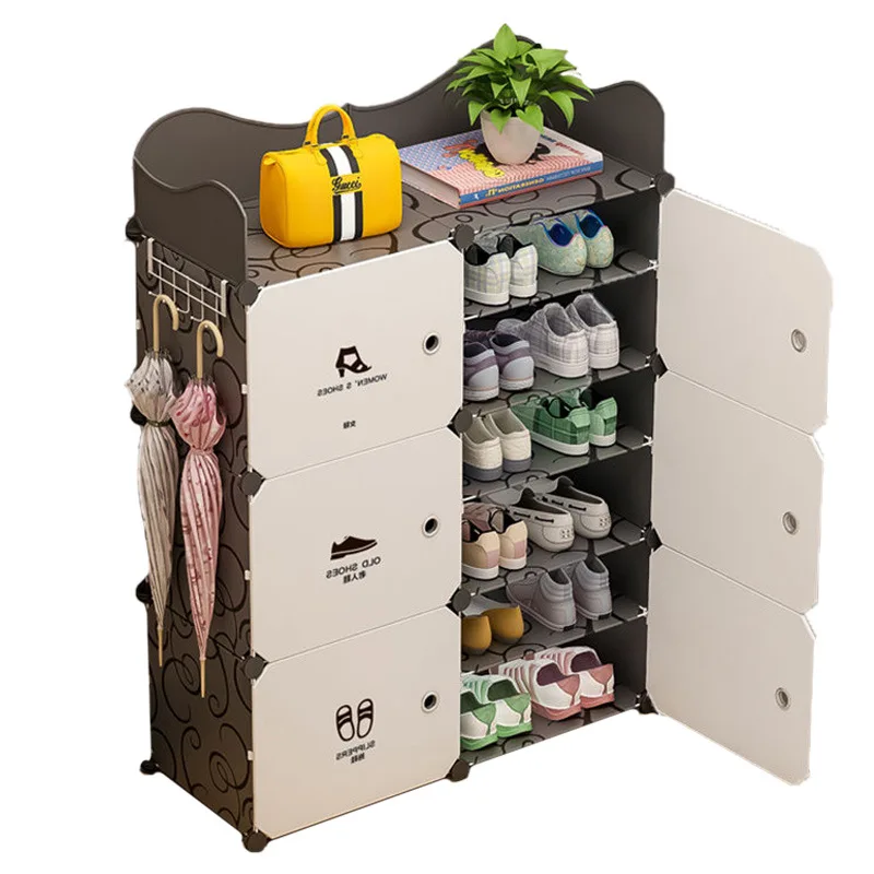 2023 новый пылезащитный с дверными шкафами для обуви многоуровневый стеллаж