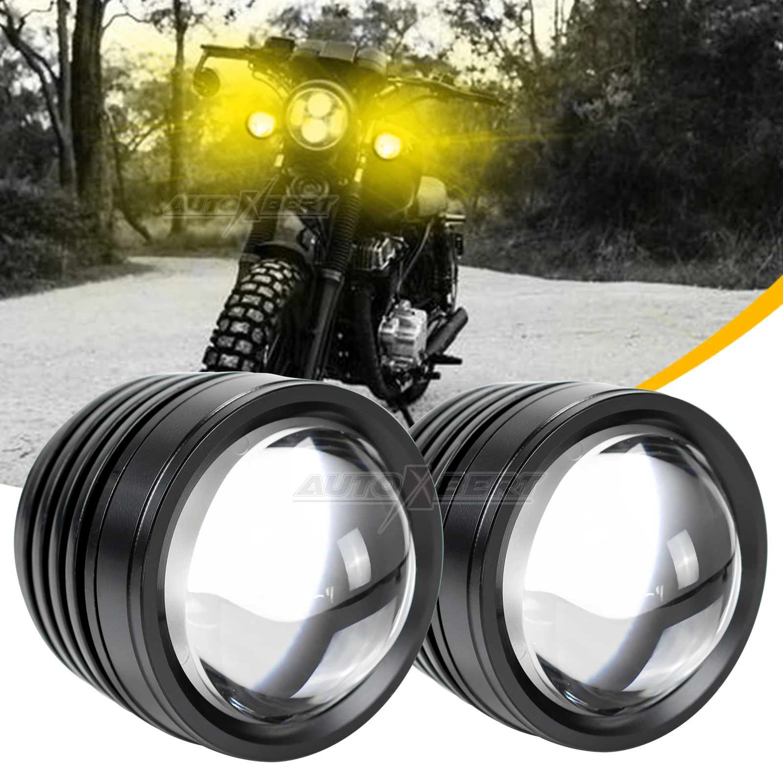 

Двухцветсветильник светодиодсветодиодный противотуманные фары, фары рабочего света для мотоцикла, мотоцикла, фасветильник дальнего света...