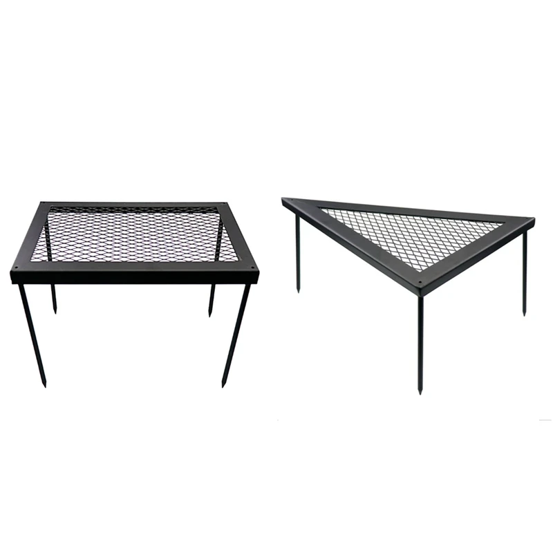 

Outdoor Portable Iron Mesh Table Camping Barbecue Table Picnic Tableware Rack Drain Rack