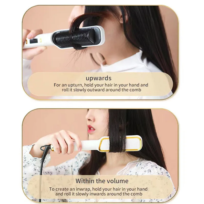 Щетка для выпрямления волос керамическая расческа с защитой от ожогов щипцы