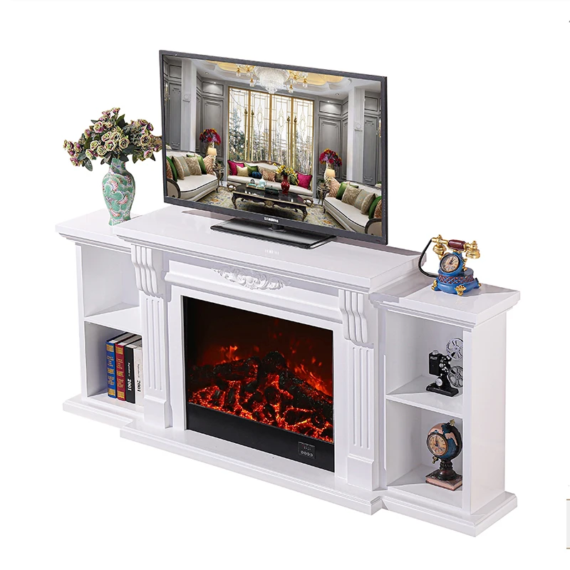 

TV cabinet decorative cabinet partition background wall living room American simple fireplace shelf locker