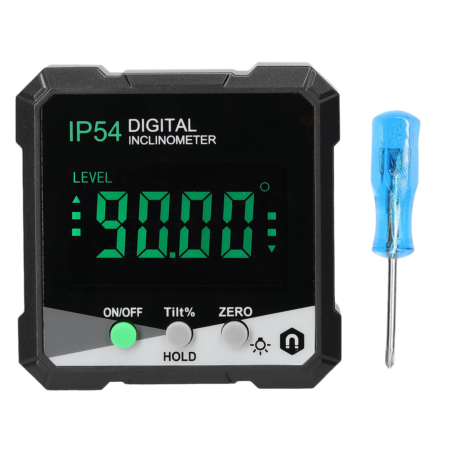 

IP54 Digital Inclinometer LCD Backlight Protractor Slope Meter Angle Ruler Single-side Magnetics Electronic Goniometer
