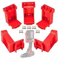 5pcs battery power tool mount holders for milwaukee m18 18v drill power tool and battery cover dock storage rack red yellow
