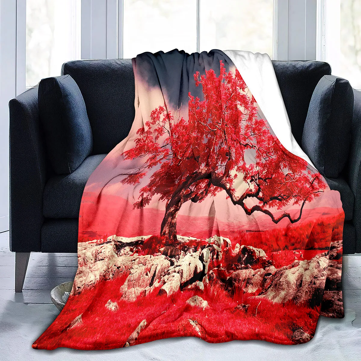

Tree Flannel Throw Blanket King Queen Size Blanket for Kids Teens Adults Gift Super Soft Warm Lightweight for Bed Sofa Couch