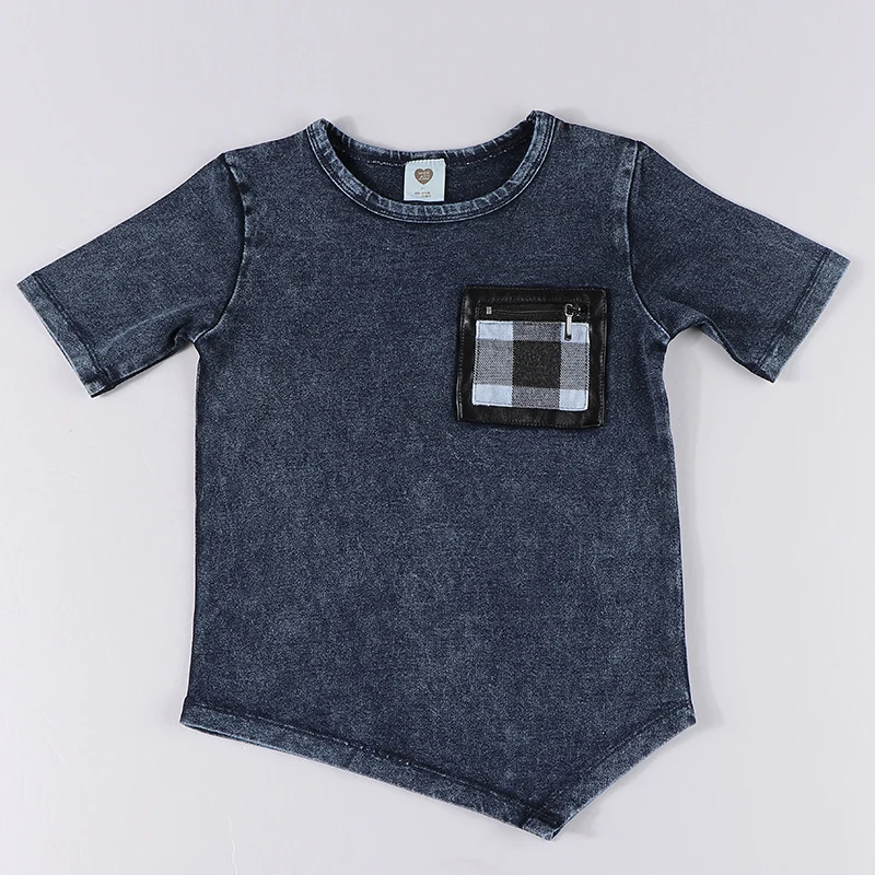 Camiseta de manga larga kds para bebé, ropa para niño/niña, camisa con capucha, ropa escolar para niño, ropa vaquera azul para Otoño e Invierno