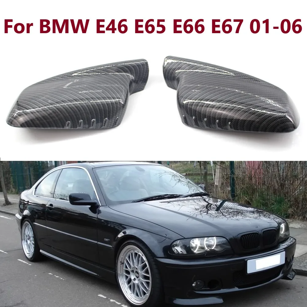 

Pair Car Rearview Mirror Cover Cap Carbon Fiber / Black For BMW E46 E65 E66 E67 2001 2002 2003 2004 2005 2006 760Li 730Li 740Li