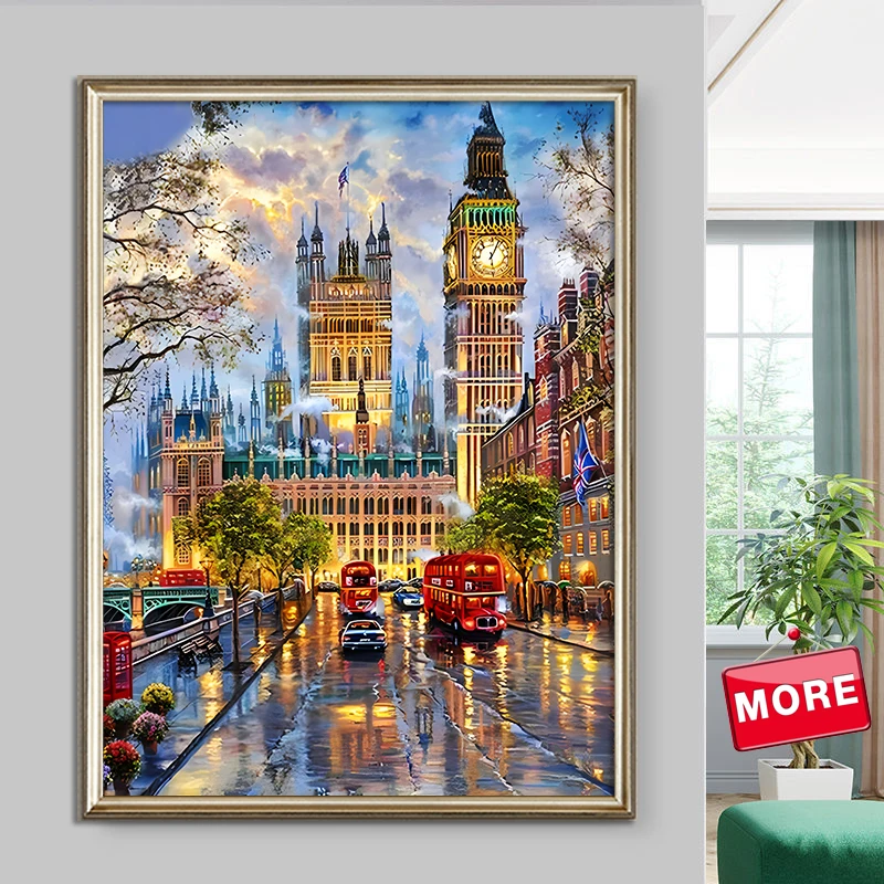 Алмазная 5D живопись сделай сам уличная полноразмерная и круглая вышивка пейзаж