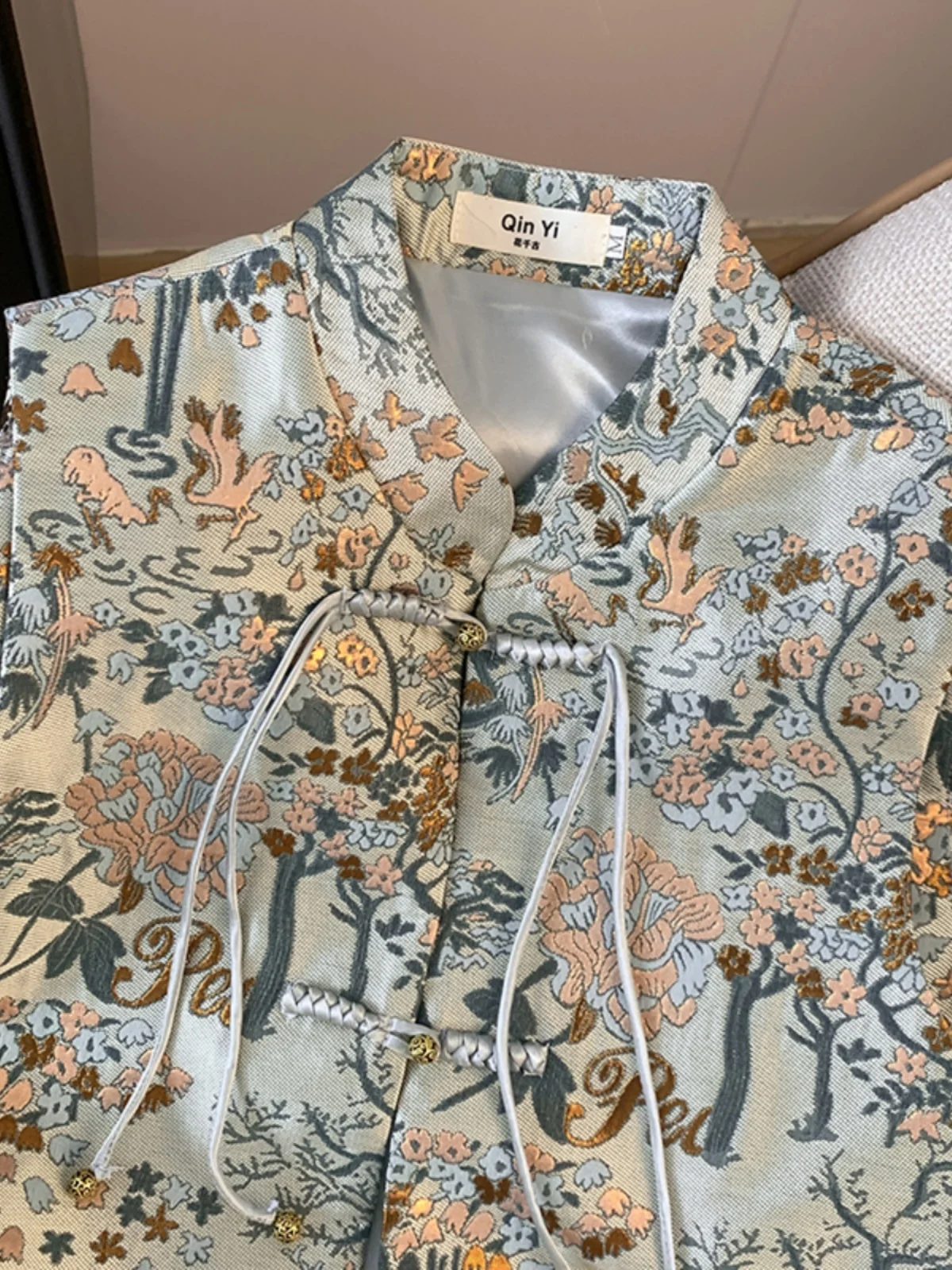 Новый китайский Sle ретро жилет с цветочной пластиной и пряжкой женский