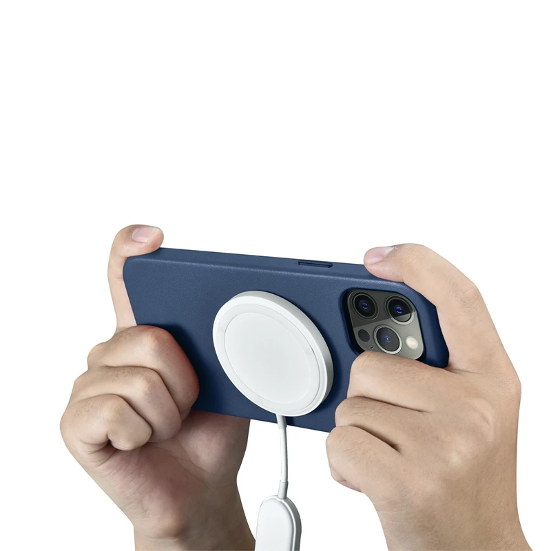 

Для iPhone 12 /12 Pro icarer Magsafe Магнитный чехол из натуральной кожи для iPhone 12 mini / 12 Pro Max защитный чехол