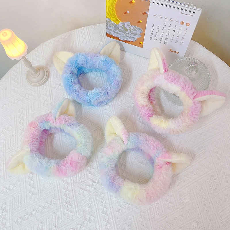 

Cat Coral Fleece Head Bands for Women Cute Soft Hair Headband Hairbands Wash Face Make Up Bandage Girls Accessories