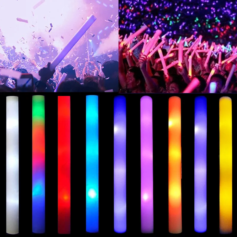 

Light-up Concert Foam Party Rave The Wands 20 Dark In Batons Foam Led Glow Bar Tube Soft Pcs Sticks For Glow Flashing