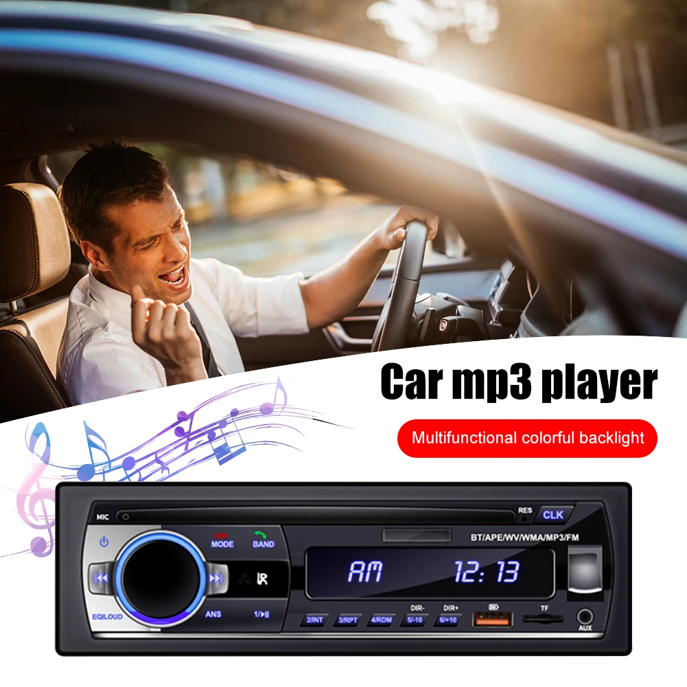 

1 Din автомобильный стерео Bluetooth совместимый 45Wx4 автомобильный радиоприемник FM MP3-плеер Музыка USB/TF/AUX аудио вход поддержка MP3/WMA громкой связи