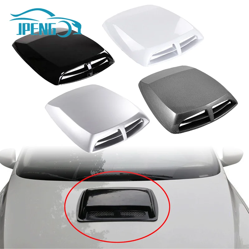 

1Pcs Carbon Universal Car Air Flow Intake Vent Hood Scoop Decoration Sticker Cover Car Styling Exterior Accessories