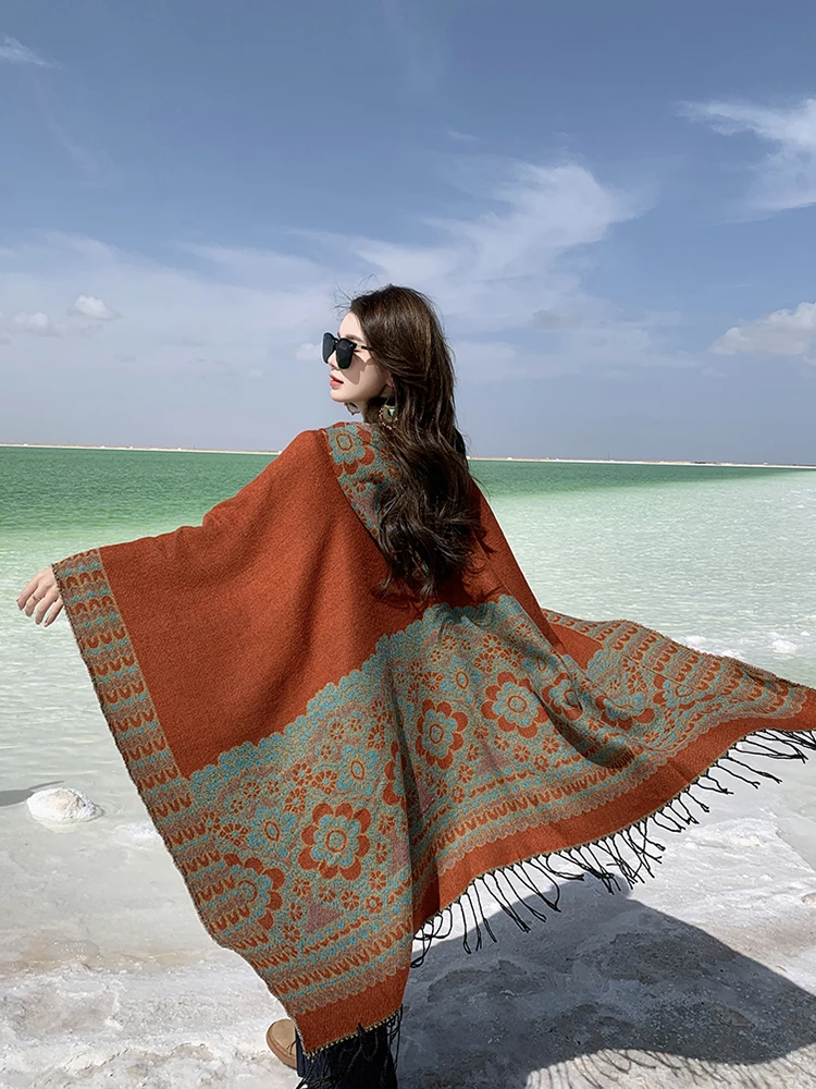 GypsyLady Boho Цветочные вязаные плащи, накидки, толстовки, винтажные, толстые, теплые, Женская Бриллиантовая накидка, пончо, верхняя одежда (art.: 3920c2b6e9f2f) - 3920c2b6e9f2f