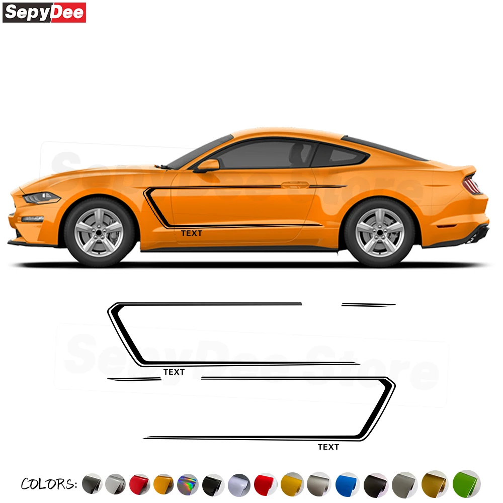 2 шт., наклейки на юбку для Ford Mustang Coupe GT 2015- Shelby GT500 GT350