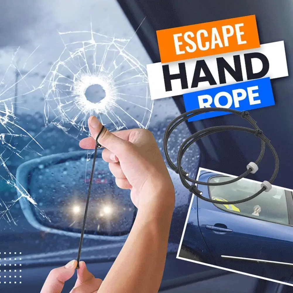 

Car Window Break Bracelet Broken Glass Rope Escape With Tungsten Bracelet Toy Emergency Carbide Beads E8G9