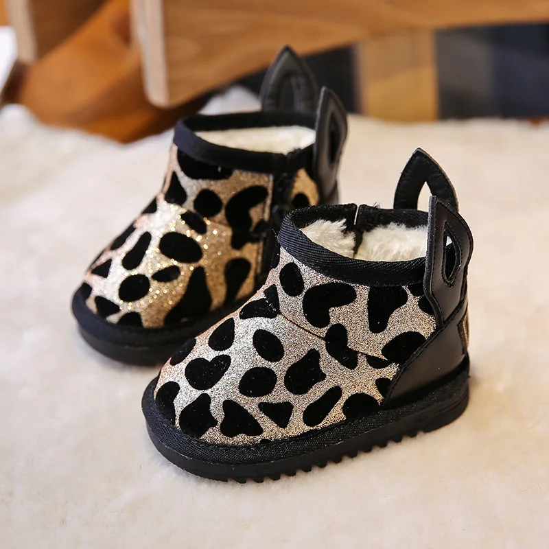

Winter Hot Fashion Leopard Baby Girls Snow Boots Infant Toddler Shoes First Walkers Boys Winter Booties Outdoor Shoes