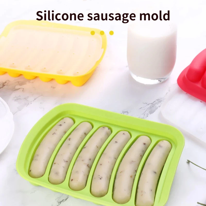 

6 IN 1 Sausage Maker DIY Sausage Making Silicone Mold Hot Dog Handmade Ham Rice Cake Mould Portable Kitchen Gadgets Household