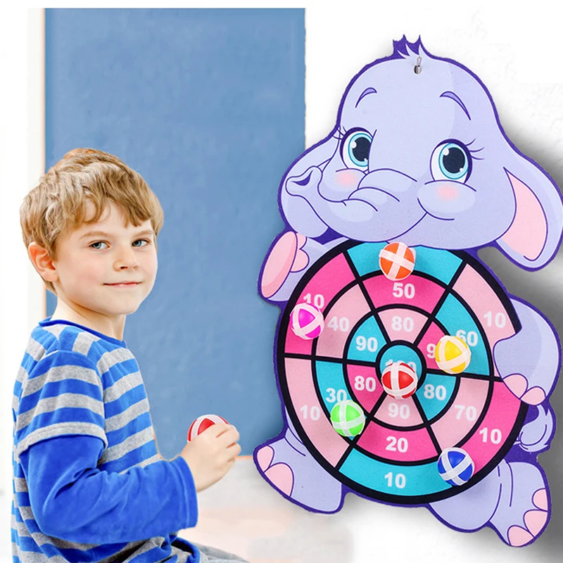 

Children Cartoon Animal Dart Board Sticky Ball Educational Toy Dinosaur Birthday Party Decor Funny Gift for Kids Baby Shower