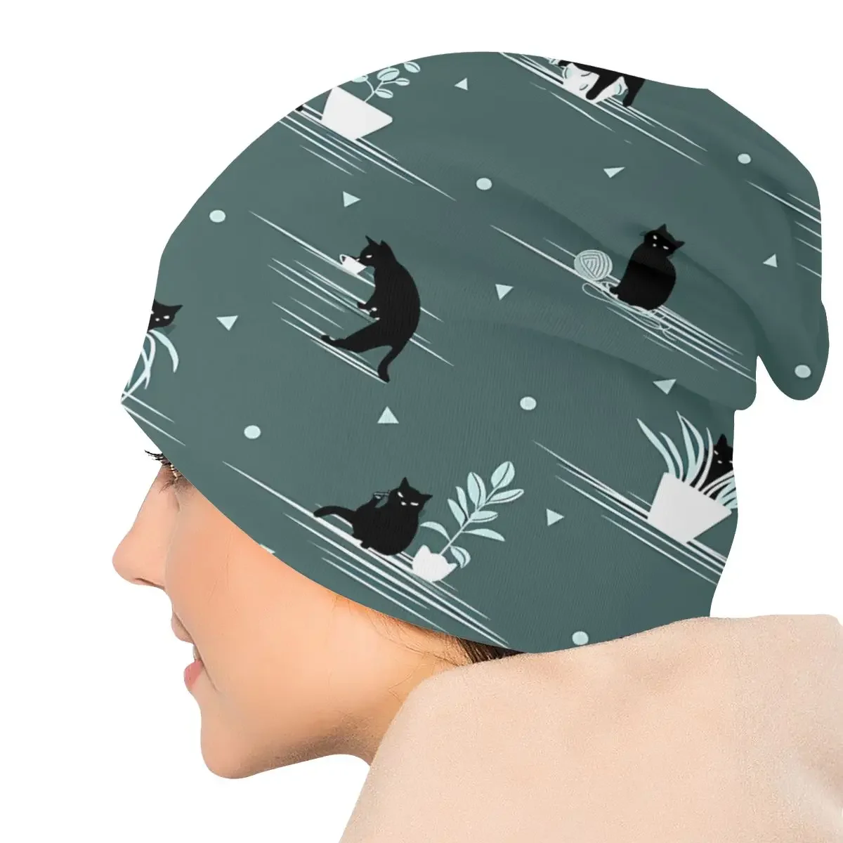 Зимние шапки мужские женские когда черная кошка будет одной дома темно-зеленая