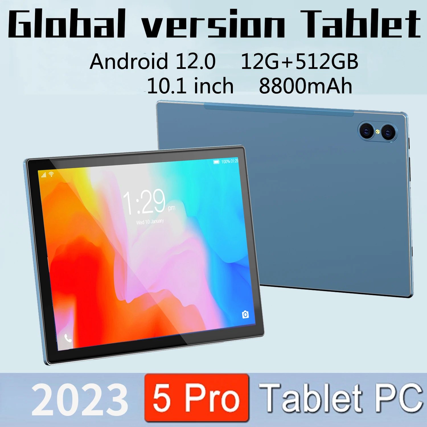 

2023 New 10.1 Inch Android 12.0 HD Global Tablet 12GB RAM 512GB ROM Tablettes PC 5G Dual SIM Card or WIFI Mi Pad Tablets