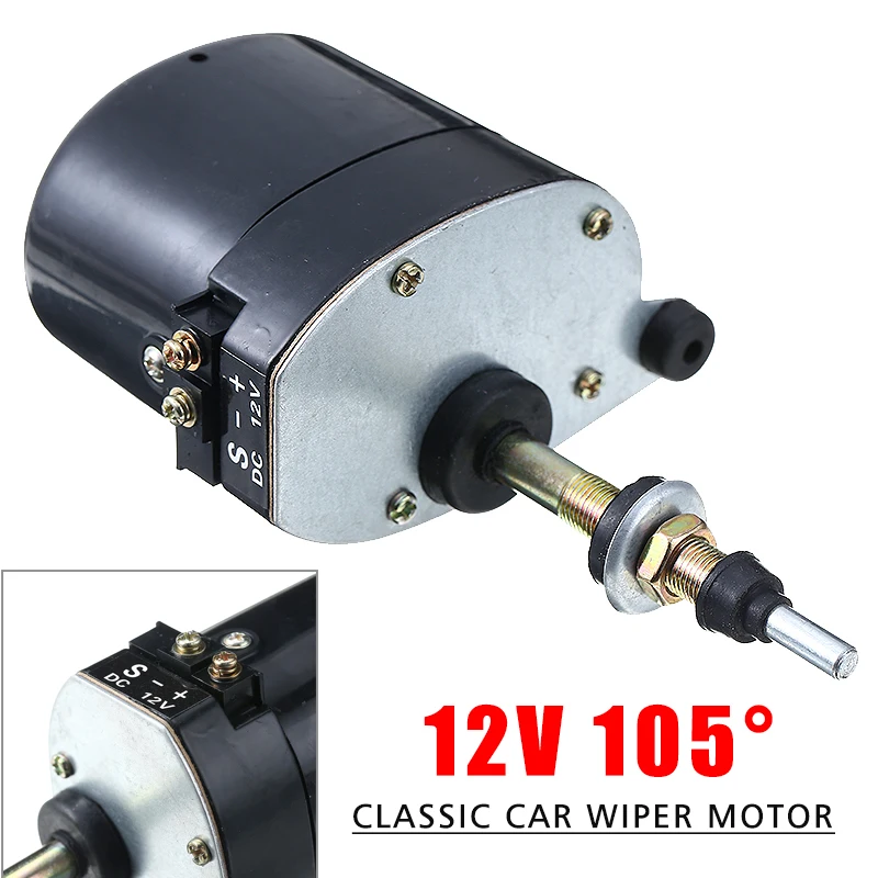 

1pc 12V Wiper Motor 105-Degree Wiping Angle On/Off Knob Switch Motor Parts For Jeep Willys Windscreen Wipers Mount Replacement