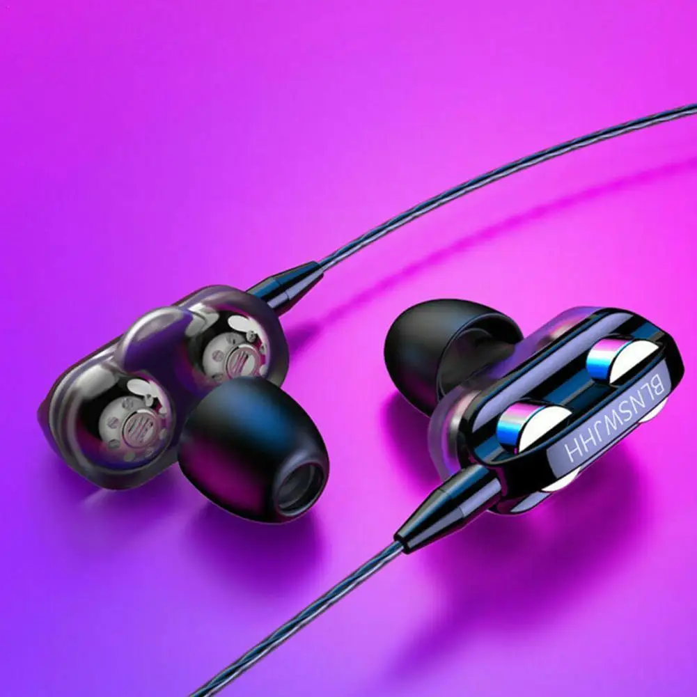 

In-ear Headphones Cross Border Private Mode Double Coil Acting Mobile Tuning Phone Control Speaker Double Game Headphones W B2T7