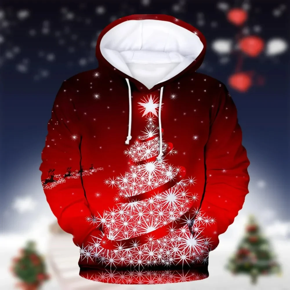

Newest Santa Claus Christmas Tree Collection Hoodie Men 3D Printing Couple Hooded Sweatshirt Top Trend Streetwear Kids Clothing