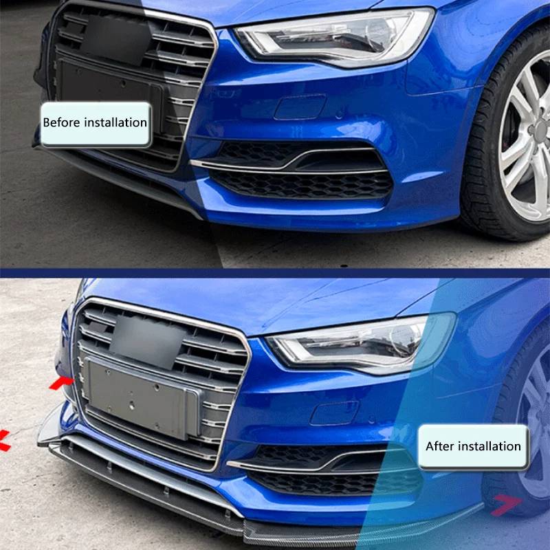 Фото Подходит для Audi A3 S3 8V 2013-2016, передний бампер, передняя лопата, передняя губа, угол, объемная наклейка автомобиля, модификация, детали №4