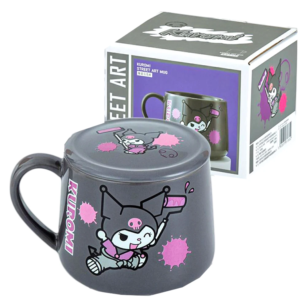 

Anime Kawaii Sanrioed Hellokittys Kuromi Cinnamoroll My Melody Office Graffiti Ceramic Couples Office Coffee Cups Fashion Gifts