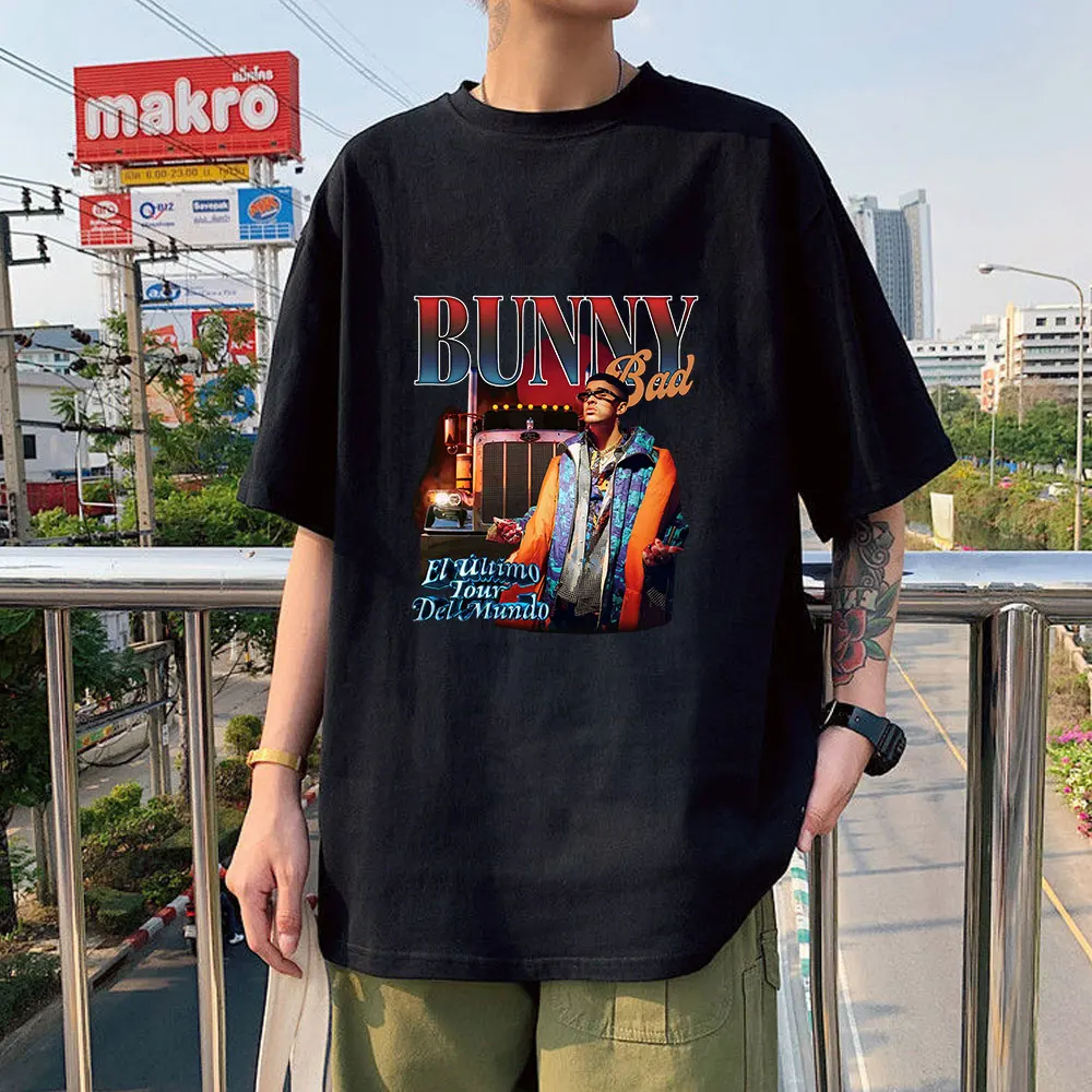 

Rapper Bad Bunny Classic Personality Fun Print Summer Short Sleeve Loose Sport Design Niche ManT-shirt High Street Style