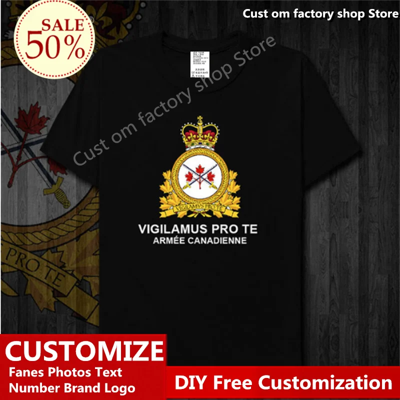 

Canada Army Cotton T shirt Custom Jersey Fans DIY Name Number LOGO Tshirt High Street Fashion Hip Hop Loose Casual T-shirt