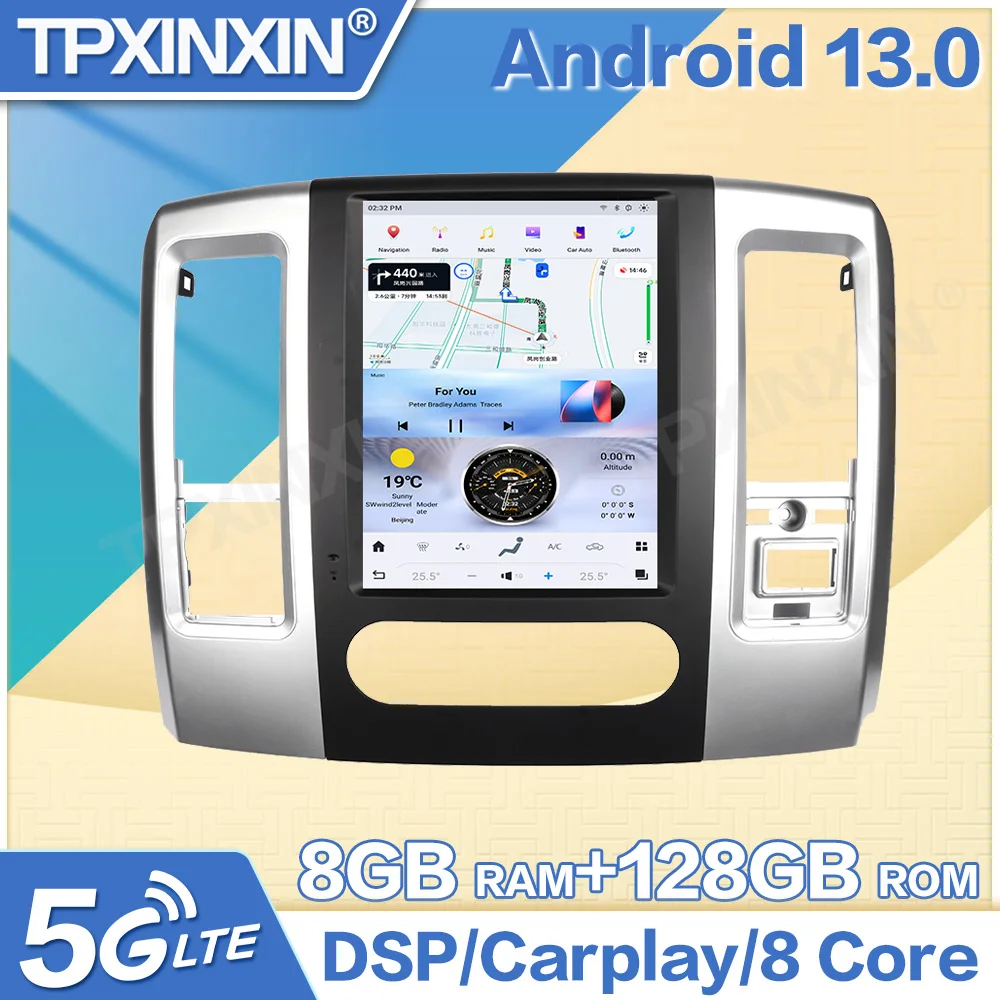 10 5 &quotAndroid Auto Carplay Navi для Dodge Ram 1500 2500 3500 4500 2008-2011 2012-2019 2020-2024 автомобильный