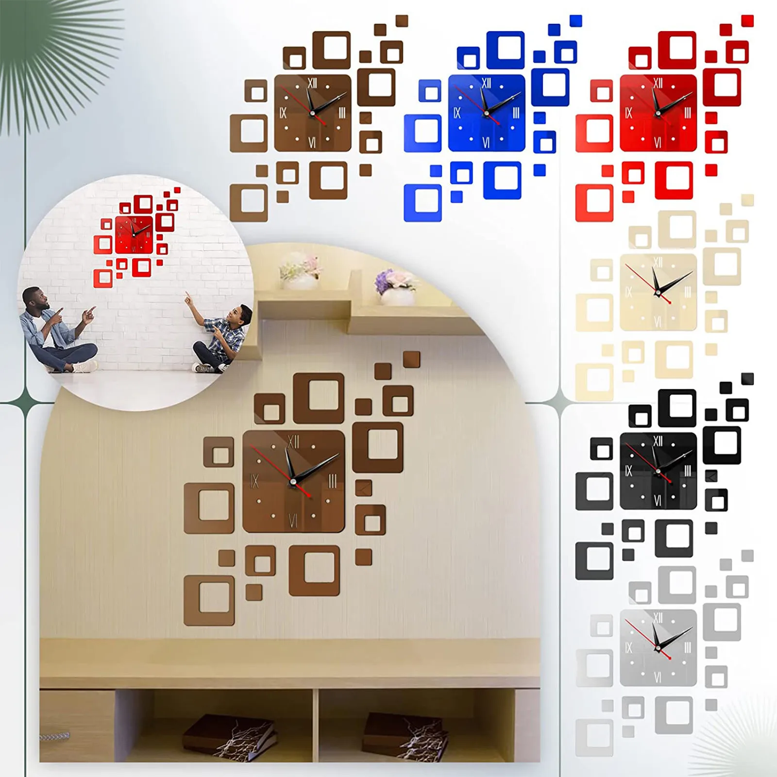 

Diy Creative Digital Acrylic Wall Clock Frameless Mirror Stickers Modern Art Decal Home Decor Modern Decor 50cm