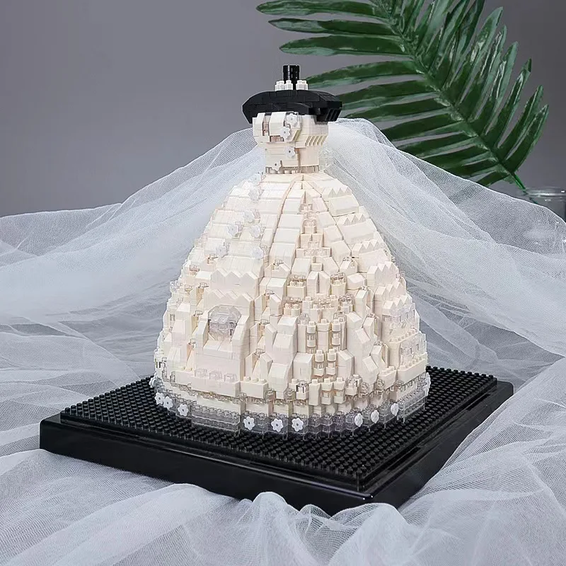 

Ideas Creative Wedding Dress Model Micro Building Blocks Mini Bricks Set Moc Diy Toys Gift For Adults Girls