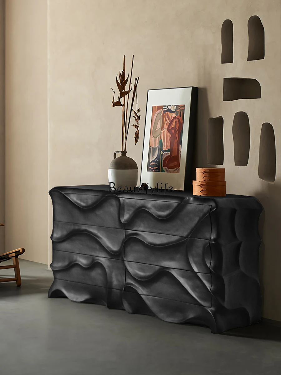 Шкаф из массива дерева Wabi Sansan с шестью ведрами черный настенный шкафчик для