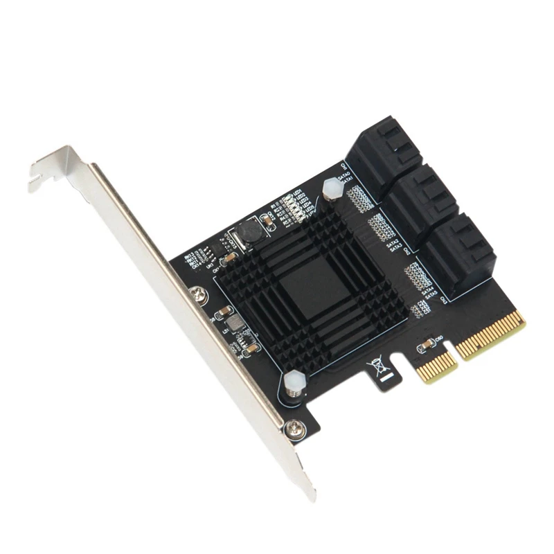 

PCIE to 6-Port SATA3.0 Expansion Card Computer Chassis SATA Array Adapter Card High-Speed Card