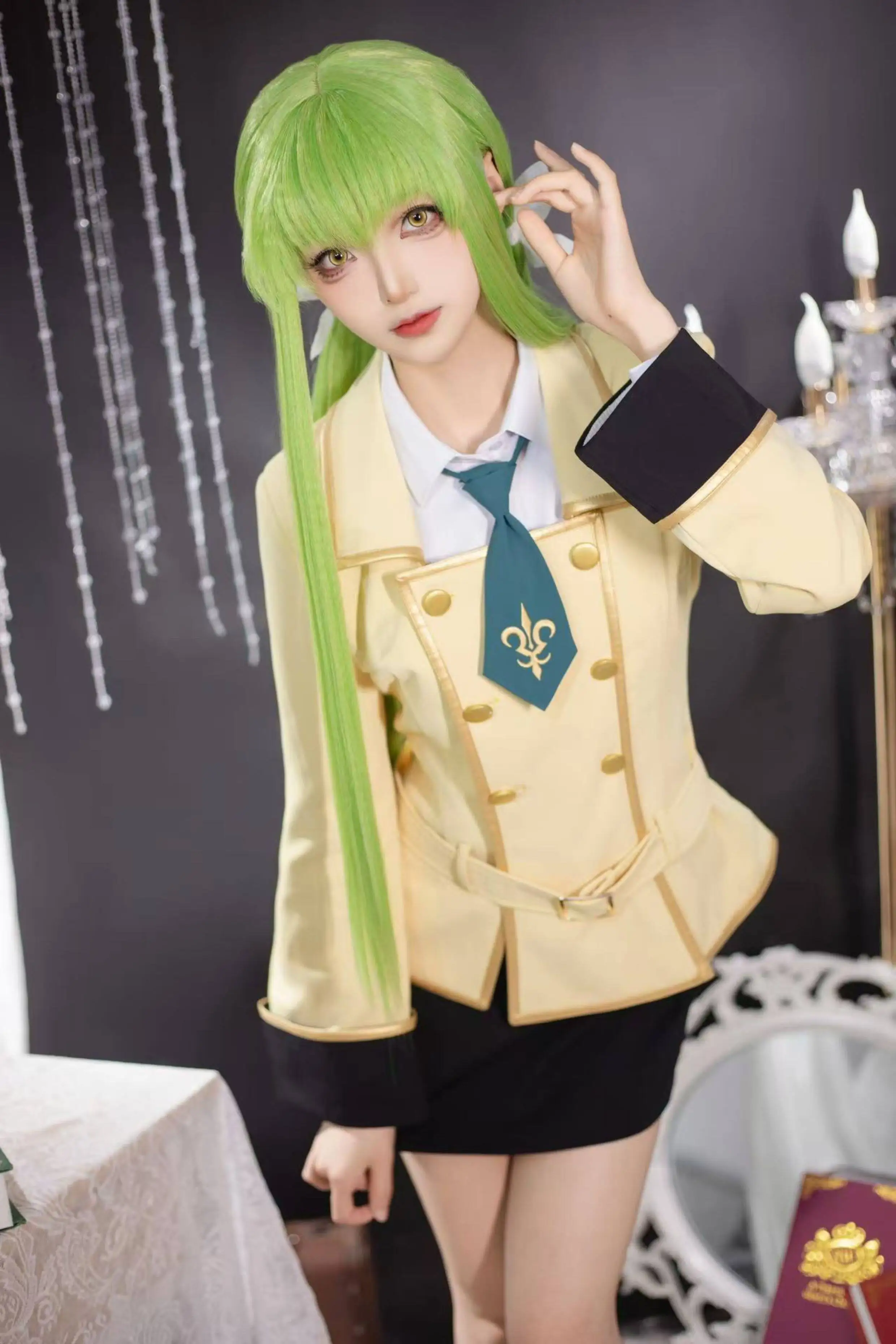 Фото Костюмы для косплея по аниме CODE GEASS: Лелуш Восставшего, Милли Ашфорд — школьная форма, женское пальто, рубашка, юбка, галстук, комплекты одежды №2