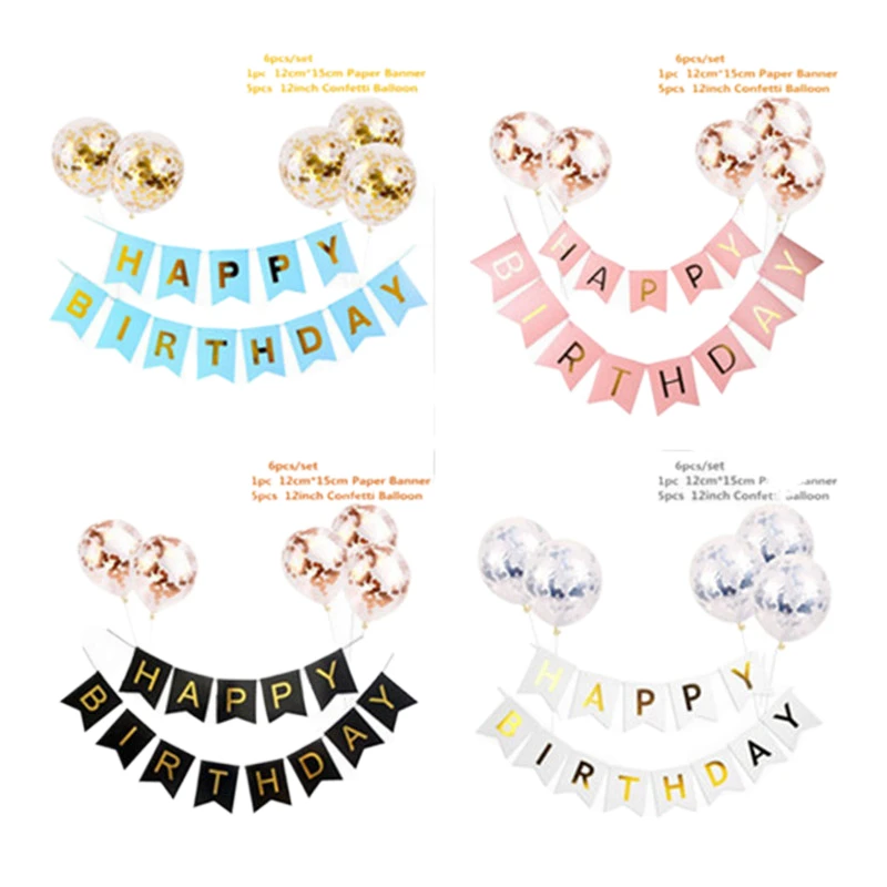 

Happy Birthday Letter Bunting, Rose Gold Confetti Balloons, Baby Shower Decoration, Boy And Girl , Party Gifts