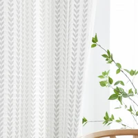customized small fresh and pure leaf curtain screen glossy jacquard light luxury yarn modern simple wild curtain with yarn