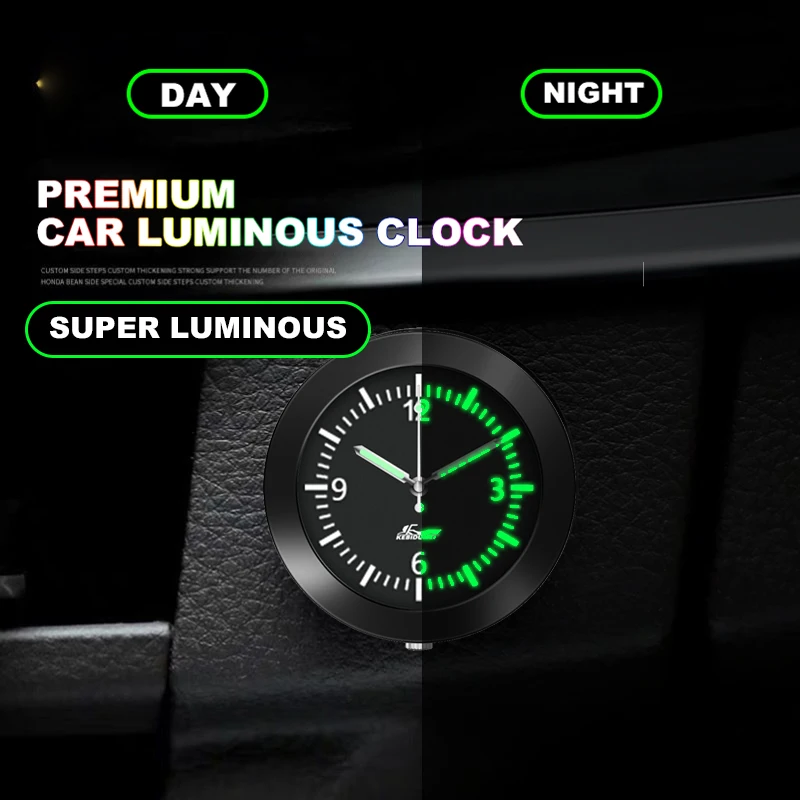 

Premium Luminous Car Gauge Clock Mini Auto Air Vent Quartz Clock Car Outlet Watch with Fluorescence Function Car Styling Accesso