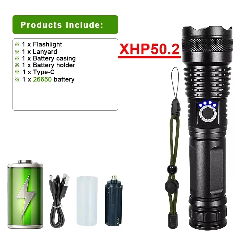 

Портативный USB-фонарь 1500 люмен, регулируемая фокуса, белый свет