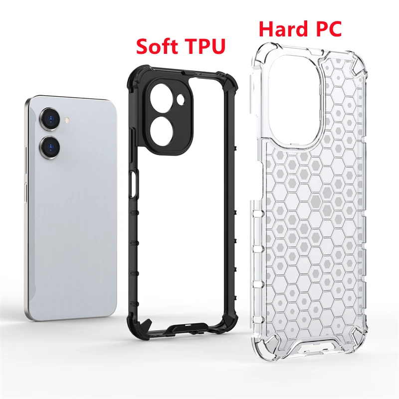 Honeycomb Clear Cover for OPPO Realme C33 Case Realme C33 Capas Phone Bumper Back Armor Shockproof Cover Realme C 33 C33 Fundas