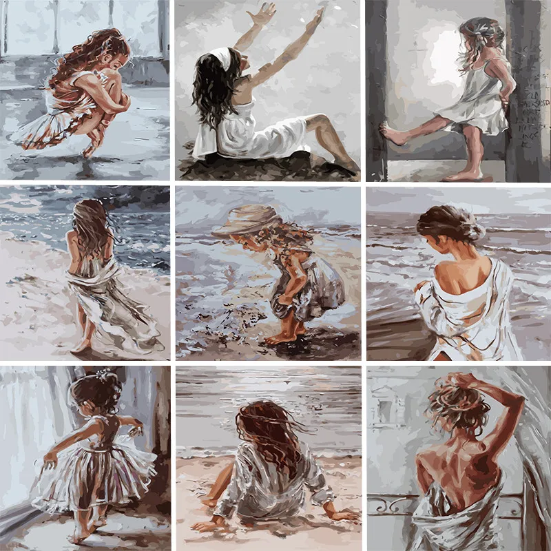 

40x50cm With Frame Picture DIY Oil Painting By Numbers Kits Girls For Adults HandPainted Wall Art Home Decors Coloring By Number