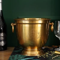 metal copper brass thickened wine champagne ice bucket luxury vintage bar restaurant iced wine set flower ware