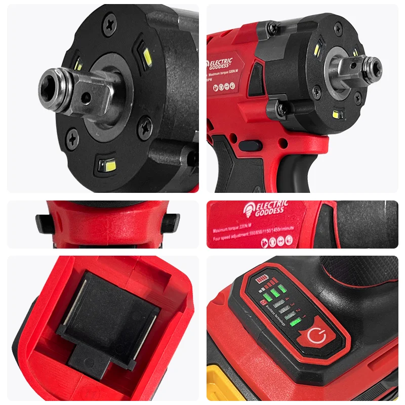 Электрический ударный гайковерт с крутящим моментом